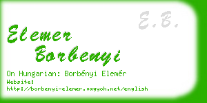 elemer borbenyi business card